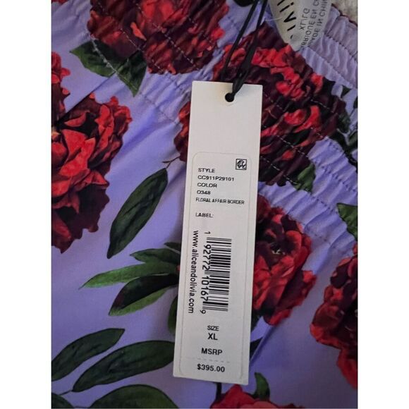 Alice + Olivia Stacey Bennet Multicolor Rose Print Mix Pattern Wide Leg Pants XL - Picture 2 of 11